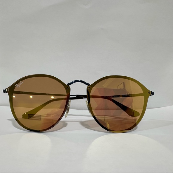 Ray-Ban Blaze 59mm Round Mirrored Sunglasses - Picture 2 of 9